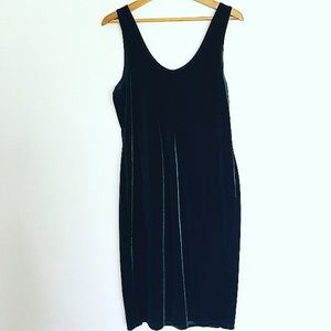 Vintage emerald green velour party dress